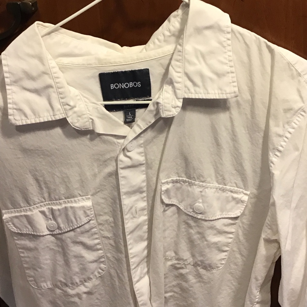 Bonobos Bright White Casual Camp Shirt